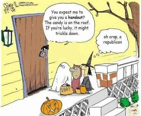republican-gop-halloween-handout-condy-on-roof-cartoon